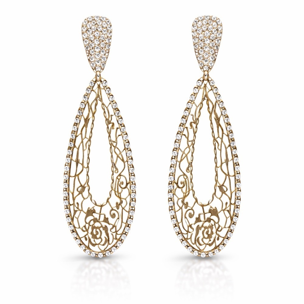 ⚜️ Elegant Gold and Silver Teardrop Earrings